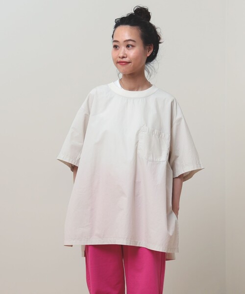 BEAMS BOY（ビームスボーイ）の「BEAMS BOY / タイプライター ビッグ リブ プルオーバー シャツ 23SS（シャツ/ブラウス・レディース・ブラック/オフホワイト/オリーブ・FREE）」の14枚目の写真