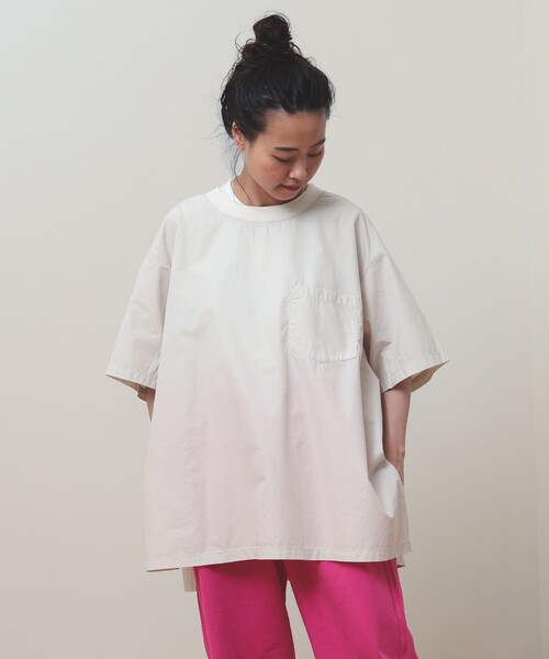 BEAMS BOY（ビームスボーイ）の「BEAMS BOY / タイプライター ビッグ リブ プルオーバー シャツ 23SS（シャツ/ブラウス・レディース・ブラック/オフホワイト/オリーブ・FREE）」の7枚目の写真