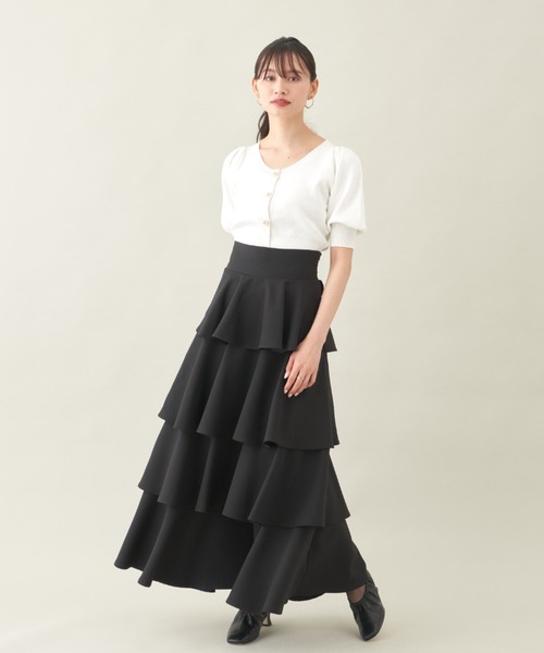 VIOLETTA（ヴィオレッタ）の「クロップドジャガードニットトップス（ニット/セーター・レディース・ホワイト/ブラック/ライトパープル/グレイッシュブルー・FREE）」の16枚目の写真