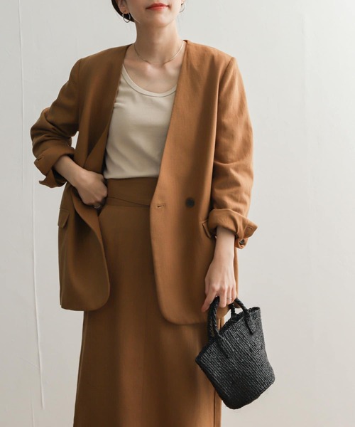 URBAN RESEARCH DOORS(アーバンリサーチドアーズ)の「リップルベーシックタンクトップ(タンクトップ・レディース・ベージュ/ブラウン/オフホワイト/ブラック・MEDIUM)」の10枚目の写真