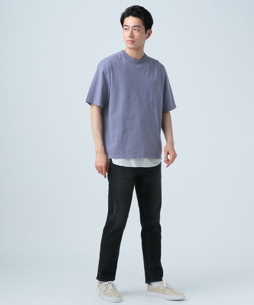 BAYFLOW(ベイフロー)の「【セットアイテム】スノーウォッシュレイヤードTシャツ(Tシャツ/カットソー・メンズ・ネイビー/パープル/グリーン/チャコールグレー・MEDIUM/LARGE)」の7枚目の写真