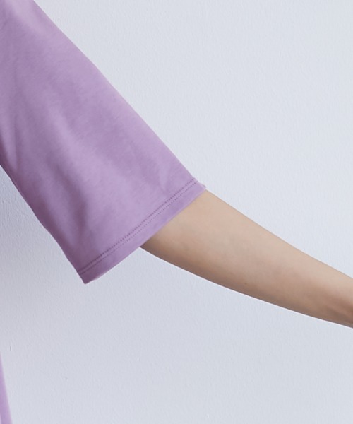 CHIC STYLE（シックスタイル）の「＜大きいサイズ＞綿100％フレア切替カットソープルオーバー シックスタイル（Tシャツ/カットソー・レディース・パープル系/ブラック・L/LL/3L/4L/5L）」の13枚目の写真