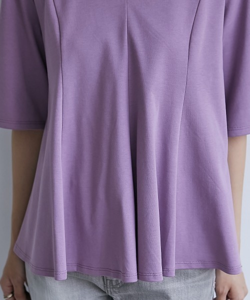 CHIC STYLE（シックスタイル）の「＜大きいサイズ＞綿100％フレア切替カットソープルオーバー シックスタイル（Tシャツ/カットソー・レディース・パープル系/ブラック・L/LL/3L/4L/5L）」の14枚目の写真