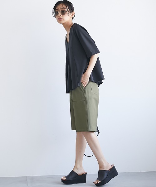 CHIC STYLE（シックスタイル）の「＜大きいサイズ＞綿100％フレア切替カットソープルオーバー シックスタイル（Tシャツ/カットソー・レディース・パープル系/ブラック・L/LL/3L/4L/5L）」の9枚目の写真