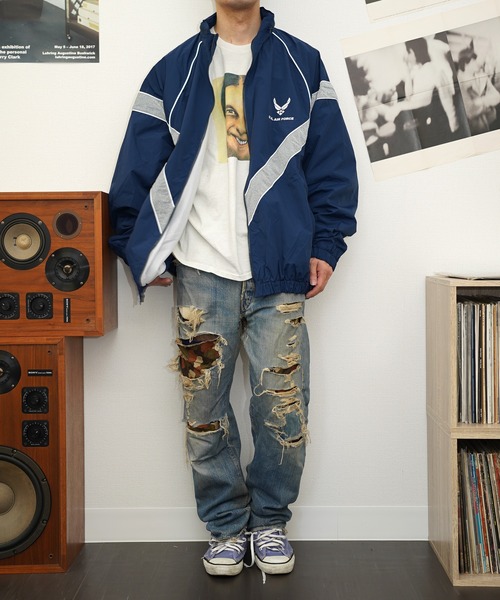 【U.S MILITARY / ユーエスミリタリー】US AIRFORCE PTU JACKET DEAD STOCK　トレーニングジャケット　ナイロンジャケット　ウィンドブレーカー　空軍　米軍