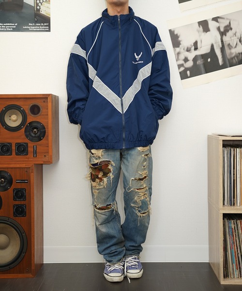 【U.S MILITARY / ユーエスミリタリー】US AIRFORCE PTU JACKET DEAD STOCK　トレーニングジャケット　ナイロンジャケット　ウィンドブレーカー　空軍　米軍