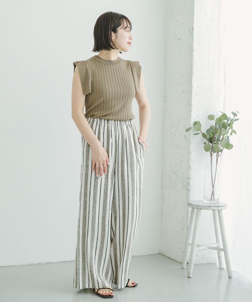 ITEMS URBANRESEARCH(アイテムズ アーバンリサーチ)の「ショルダータックリブニット(ニット/セーター・レディース・ブラック/ベージュ/ライトカーキ・FREE)」の14枚目の写真