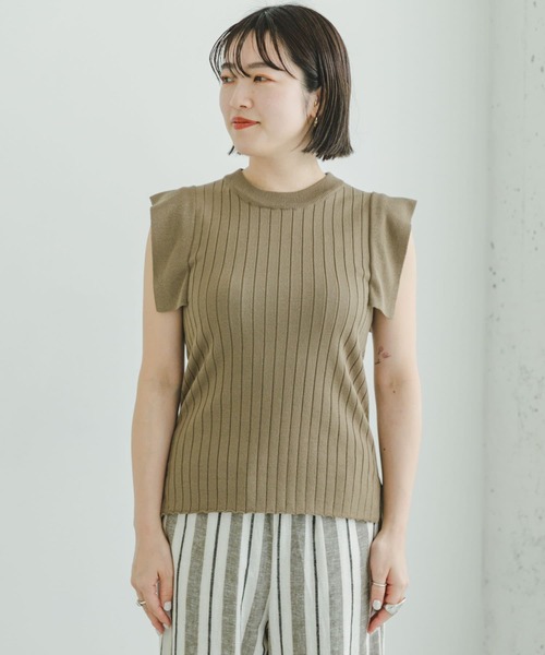 ITEMS URBANRESEARCH(アイテムズ アーバンリサーチ)の「ショルダータックリブニット(ニット/セーター・レディース・ブラック/ベージュ/ライトカーキ・FREE)」の17枚目の写真