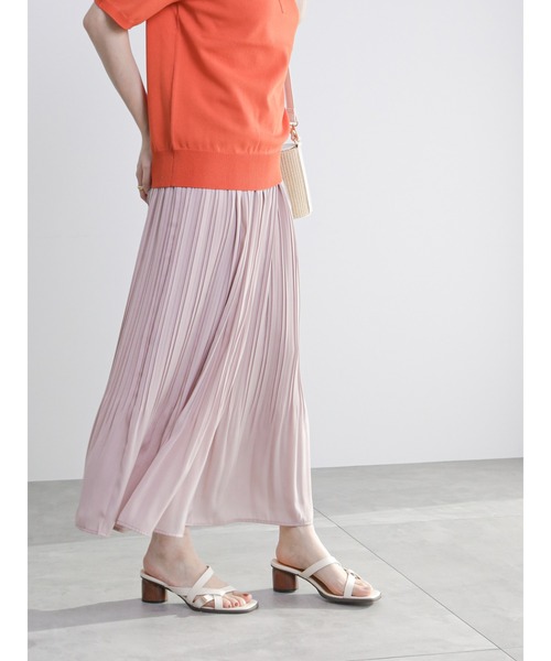 Te chichi TERRASSE（テチチテラス）の「消しプリーツスカート（スカート・レディース・ベージュ/チャコール/グリーン/ピンク・ﾌﾘ-）」の3枚目の写真