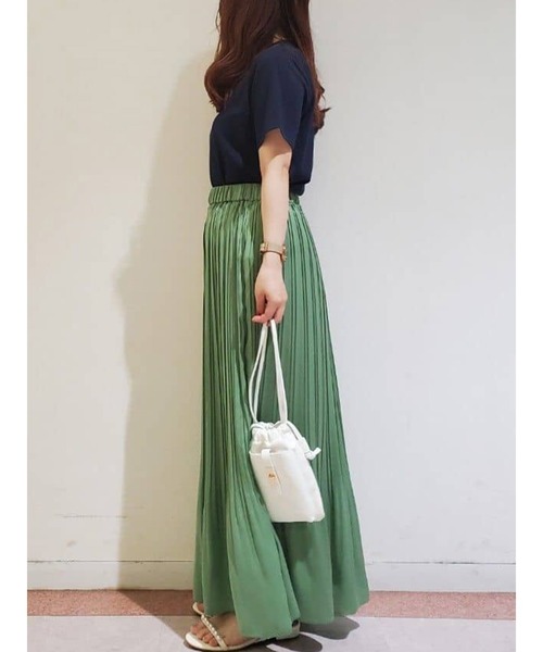 Te chichi TERRASSE（テチチテラス）の「消しプリーツスカート（スカート・レディース・ベージュ/チャコール/グリーン/ピンク・ﾌﾘ-）」の7枚目の写真