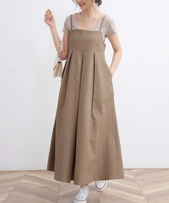 セール】ボリュームスリーブふくれジャガードワンピース[高身長サイズ