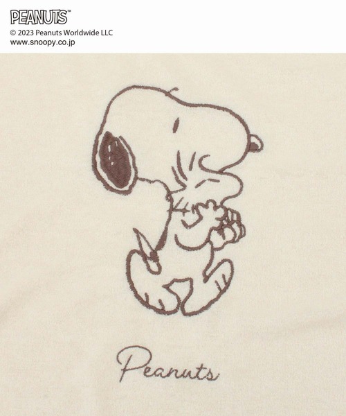 PEANUTS(ピーナッツ)の「【SNOOPY】スヌーピーとウッドストック刺繍 パイル地ルームウェアセット(ルームウェア/パジャマ)」 - WEAR