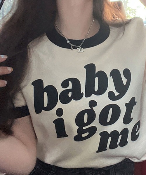 GLAMOROUS JANE(グラマラスジェーン)の「バイカラーロゴプリントTシャツ(Tシャツ/カットソー・レディース・アイボリー・FREE)」の5枚目の写真