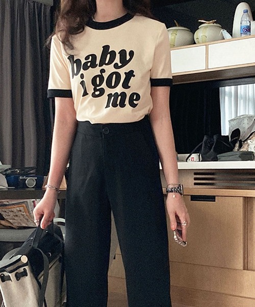 GLAMOROUS JANE(グラマラスジェーン)の「バイカラーロゴプリントTシャツ(Tシャツ/カットソー・レディース・アイボリー・FREE)」の8枚目の写真