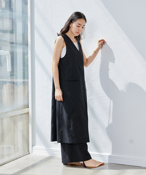 新品✨JOURNAL STANDARD リネンブレンドロングジレワンピース セール】リネンブレンドロングジレワンピース（ワンピース