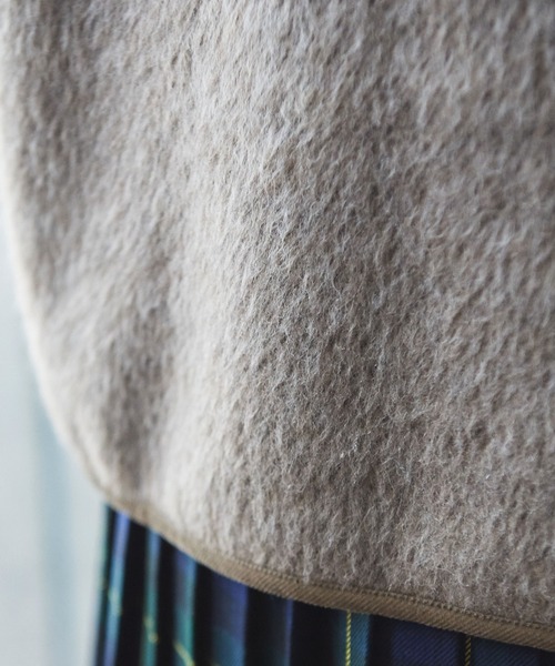 PAR ICI（パーリッシィ）の「リサイクルウールシャギー スナップジャケット（ノーカラージャケット・レディース・ダークブラウン/ベージュ/ネイビー・FREE）」の5枚目の写真