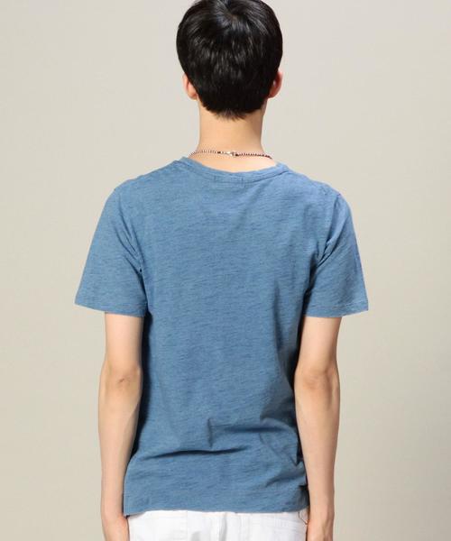 BEAUTY&YOUTH UNITED ARROWS（ビューティーアンドユースユナイテッドアローズ）の「BY インディゴ スラブ クルーネック Tシャツ¨（Tシャツ/カットソー・メンズ・コバルトブルー/ライトブルー・LARGE/SMALL/X-LARGE/MEDIUM）」の3枚目の写真
