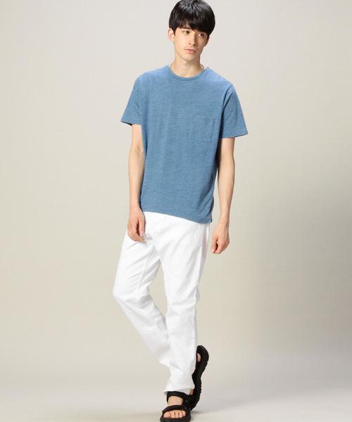 BEAUTY&YOUTH UNITED ARROWS（ビューティーアンドユースユナイテッドアローズ）の「BY インディゴ スラブ クルーネック Tシャツ¨（Tシャツ/カットソー・メンズ・コバルトブルー/ライトブルー・LARGE/SMALL/X-LARGE/MEDIUM）」の6枚目の写真