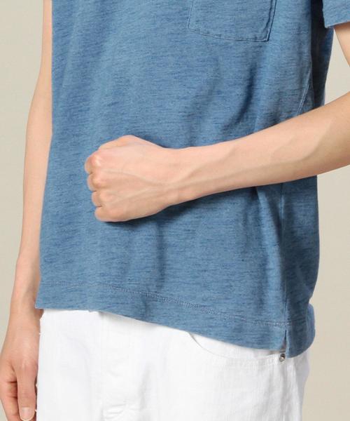 BEAUTY&YOUTH UNITED ARROWS（ビューティーアンドユースユナイテッドアローズ）の「BY インディゴ スラブ クルーネック Tシャツ¨（Tシャツ/カットソー・メンズ・コバルトブルー/ライトブルー・LARGE/SMALL/X-LARGE/MEDIUM）」の9枚目の写真