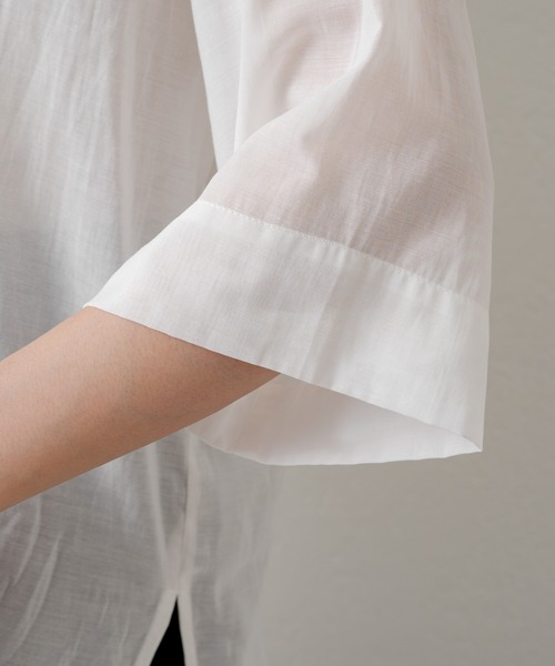 Omekashi（オメカシ）の「シアーTブラウス（シャツ/ブラウス・レディース・ブラック/オフホワイト/グリーン・FREE）」の20枚目の写真