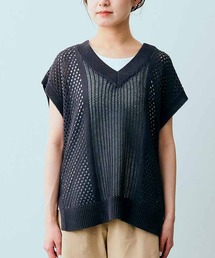 IEDIT | IEDIT レイヤードコーデを楽しむ 涼やかなメッシュニット&タンクトップセット(アンサンブル)