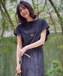 【接触冷感/UVケア/シワになりにくい】フレアスリーブ TブラウスII