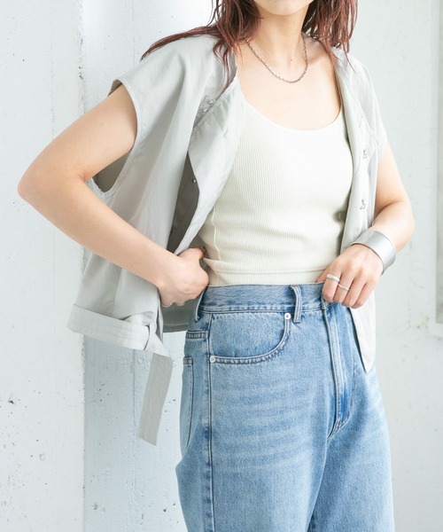 KBF(ケイビーエフ)の「ヘムカーブブラトップ(キャミソール・レディース・ブラック/ベージュ/アイボリー・ONE)」の8枚目の写真