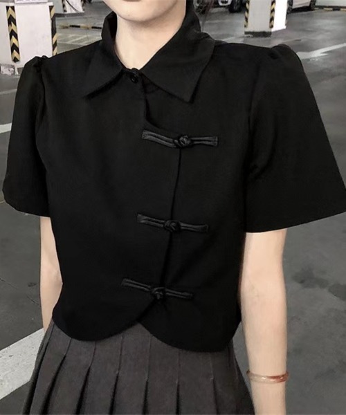 QutieFrash 半袖 チャイナトップス セール】半袖チャイナトップス（シャツ/ブラウス）｜Sibra（シブラ）の