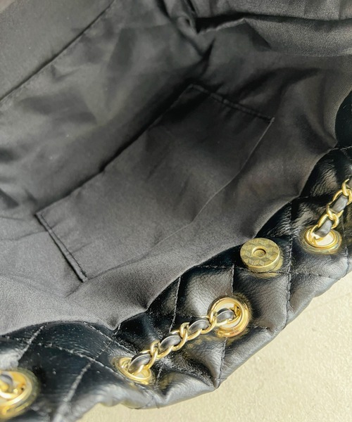 セール】キルティングチェーン巾着リュック（バックパック/リュック