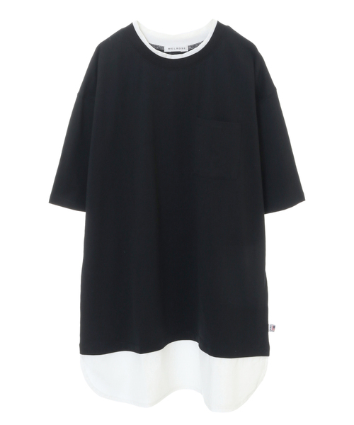 SOFFITTO(ソフィット)の「一枚でレイヤードスタイルになる接触冷感Tシャツ(取り扱い店舗限定)(Tシャツ/カットソー・レディース・ホワイト×ブラック/パープル/ブラック/オリーブ・FREE)」の3枚目の写真