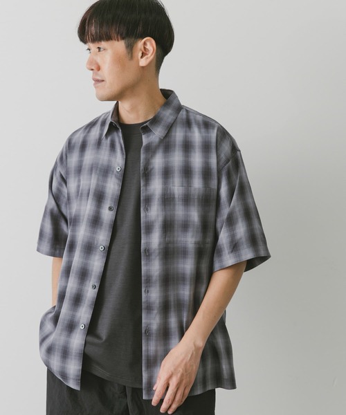 URBAN RESEARCH DOORS(アーバンリサーチドアーズ)の「T/Rオンブレチェックシャツ(シャツ/ブラウス・メンズ・ブラウン系その他/チャコールグレー・LARGE/MEDIUM)」の13枚目の写真