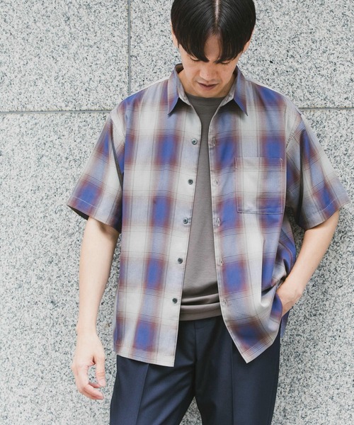 URBAN RESEARCH DOORS(アーバンリサーチドアーズ)の「T/Rオンブレチェックシャツ(シャツ/ブラウス・メンズ・ブラウン系その他/チャコールグレー・LARGE/MEDIUM)」の10枚目の写真