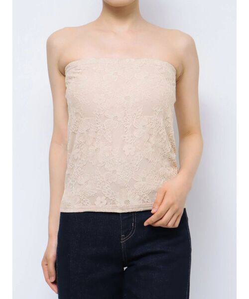 MERCURYDUO（マーキュリーデュオ）の「2WAYカップ付レースベアインナー（チューブトップ・レディース・ブラック/ベージュ/オフホワイト・FREE）」の12枚目の写真