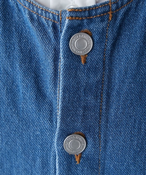 BONLECILL（ボンルシール）の「ボタンフライロールアップデニムサロペット（サロペット/オーバーオール・レディース・アイボリー/ネイビー/ブラック/ブルー/ブルー系1・L/M）」の16枚目の写真