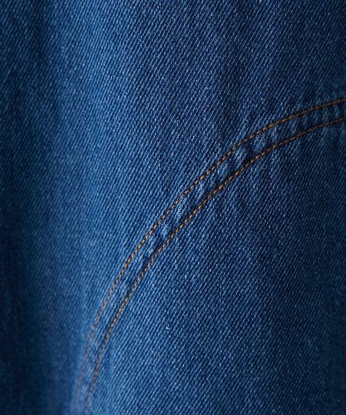 BONLECILL（ボンルシール）の「ボタンフライロールアップデニムサロペット（サロペット/オーバーオール・レディース・アイボリー/ネイビー/ブラック/ブルー/ブルー系1・L/M）」の17枚目の写真