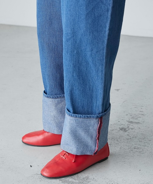 BONLECILL（ボンルシール）の「ボタンフライロールアップデニムサロペット（サロペット/オーバーオール・レディース・アイボリー/ネイビー/ブラック/ブルー/ブルー系1・L/M）」の21枚目の写真