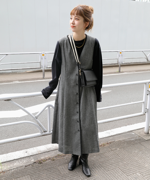 B.C STOCK（ベーセーストック）の「ツイードベストワンピース