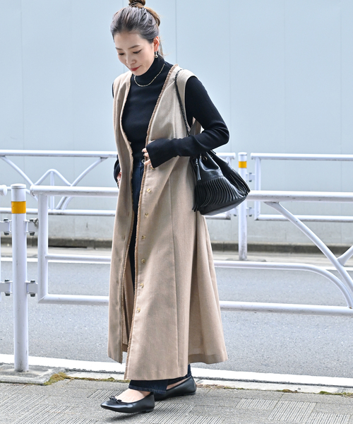 粉袋　リメイク　ワンピース　ベスト　ツバメ B.C STOCK（ベーセーストック）の「ツイードベストワンピース