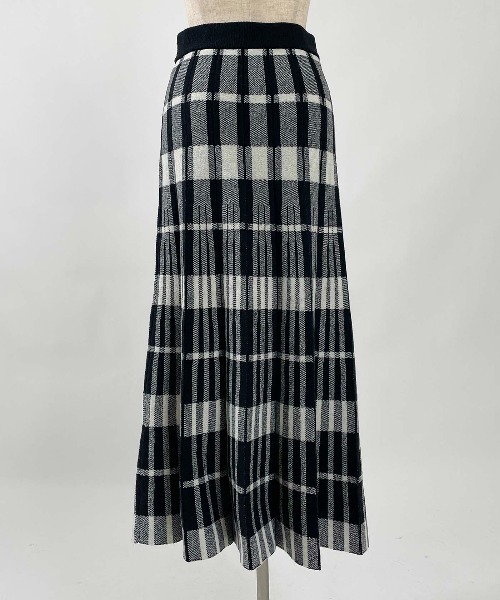 PICCIN（ピッチン）の「【WEB限定】チェック柄ニットスカート（スカート・レディース・グリーン/ブラック・L/M）」の6枚目の写真