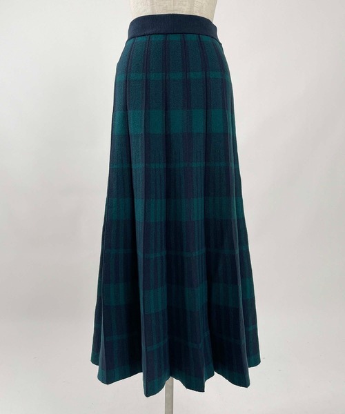 PICCIN（ピッチン）の「【WEB限定】チェック柄ニットスカート（スカート・レディース・グリーン/ブラック・L/M）」の3枚目の写真