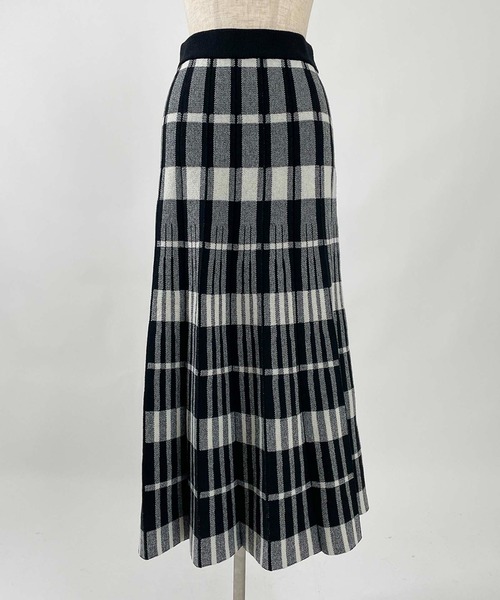 PICCIN（ピッチン）の「【WEB限定】チェック柄ニットスカート（スカート・レディース・グリーン/ブラック・L/M）」の4枚目の写真