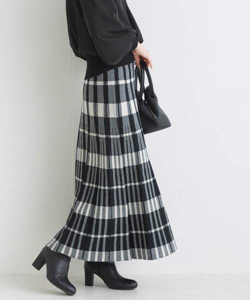 PICCIN（ピッチン）の「【WEB限定】チェック柄ニットスカート（スカート・レディース・グリーン/ブラック・L/M）」の12枚目の写真