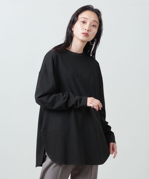 MARW UNITED ARROWS(マルゥ ユナイテッドアローズ)の「<MARW UNITED ARROWS>クルーネック ロングスリーブ カットソー(Tシャツ/カットソー・レディース・ブラック/ホワイト・FREE)」の2枚目の写真