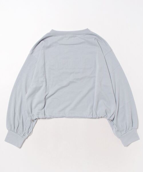 LOVETOXIC（ラブトキシック）の「ドロスト3D刺繍長袖Tシャツ（Tシャツ/カットソー・キッズ・ピンク/チャコール/サックスブルー/オフホワイト・S/L/M）」の8枚目の写真