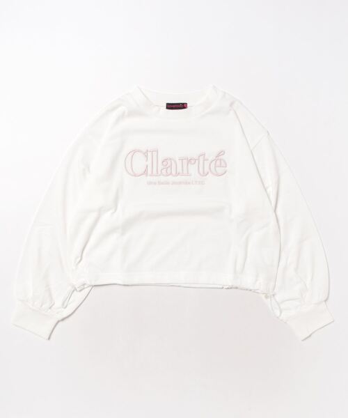 LOVETOXIC（ラブトキシック）の「ドロスト3D刺繍長袖Tシャツ（Tシャツ/カットソー・キッズ・ピンク/チャコール/サックスブルー/オフホワイト・S/L/M）」の6枚目の写真