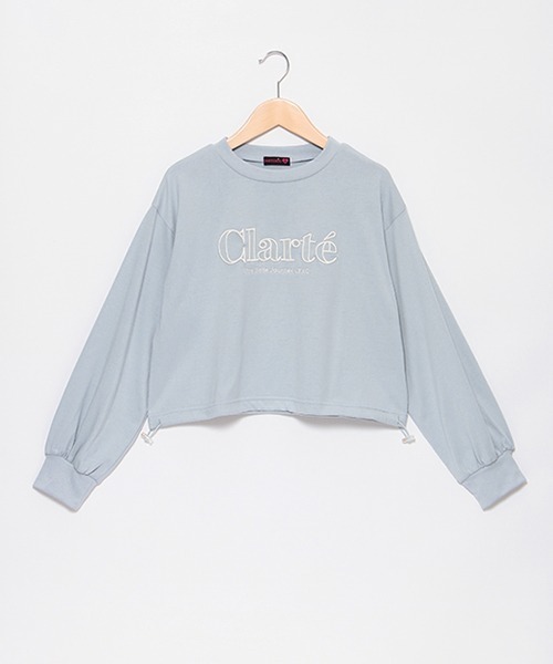 LOVETOXIC（ラブトキシック）の「ドロスト3D刺繍長袖Tシャツ（Tシャツ/カットソー・キッズ・ピンク/チャコール/サックスブルー/オフホワイト・S/L/M）」の17枚目の写真