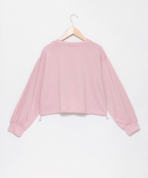 LOVETOXIC（ラブトキシック）の「ドロスト3D刺繍長袖Tシャツ（Tシャツ/カットソー・キッズ・ピンク/チャコール/サックスブルー/オフホワイト・S/L/M）」の16枚目の写真