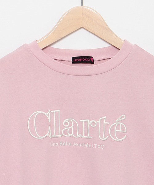 LOVETOXIC（ラブトキシック）の「ドロスト3D刺繍長袖Tシャツ（Tシャツ/カットソー・キッズ・ピンク/チャコール/サックスブルー/オフホワイト・S/L/M）」の15枚目の写真