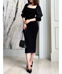 RESEXXY | スリーブドレープドッキングニットワンピース(ワンピース)