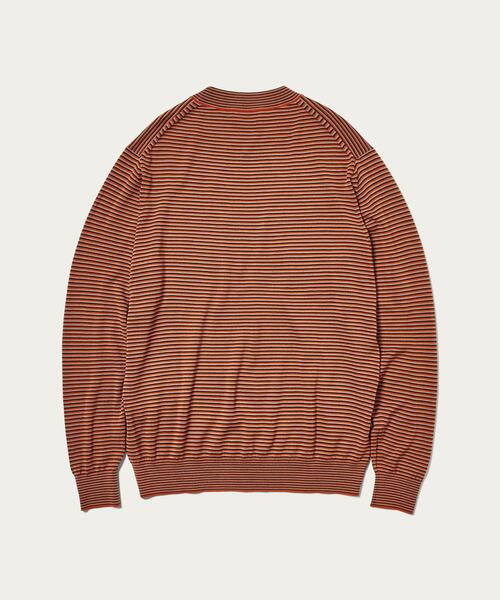 【未使用】UNITED ARROWSマルチボーダークルーネックニット／Sオリーブ 未使用UNITED ARROWSマルチボーダークルーネックニット／Sオリーブ